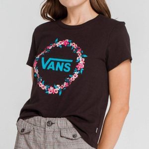 NWT VANS Wreath Edger Womens Short Sleeve Tee Shirt S